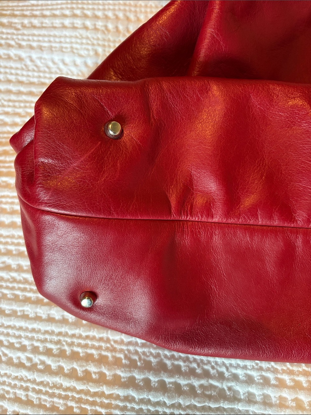Furla Red Leather Shoulder Bag with Charm - Picture 5 of 6